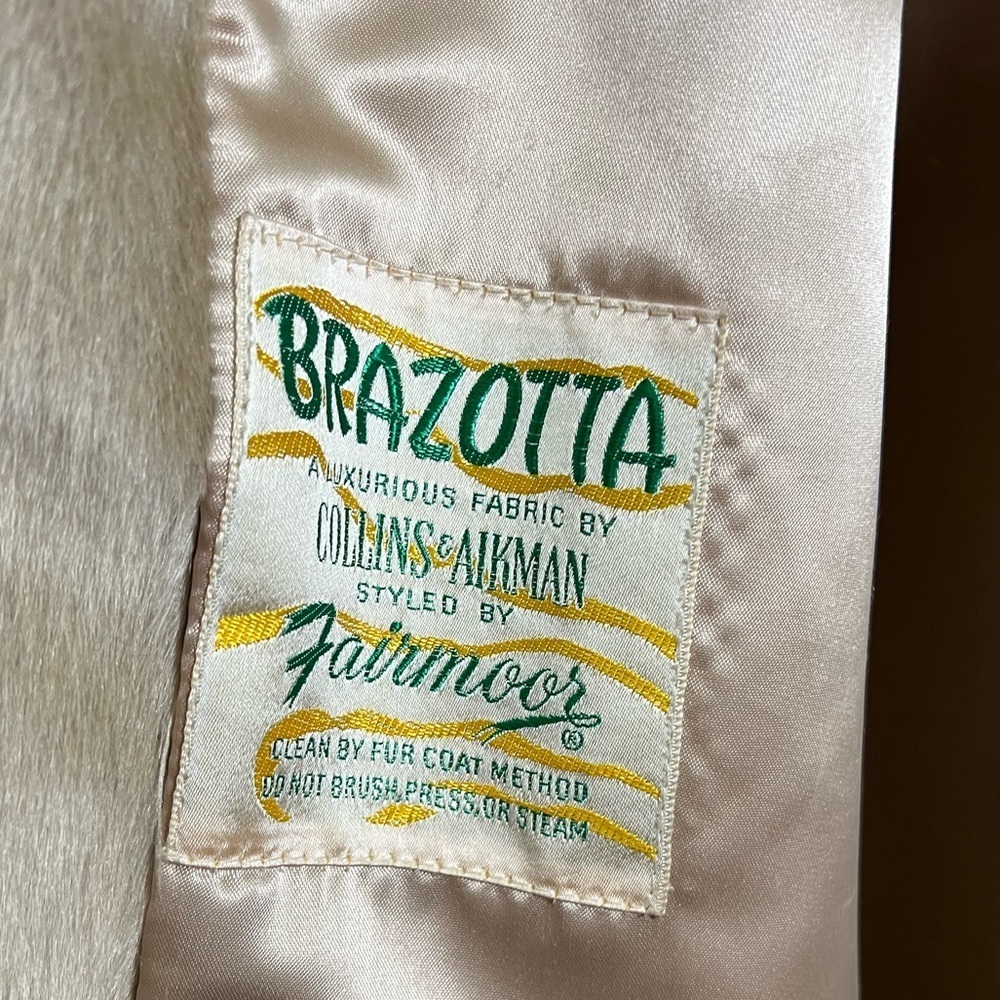 Vintage Brazotta Faux Fur Trench Coat M - Picture 2 of 6